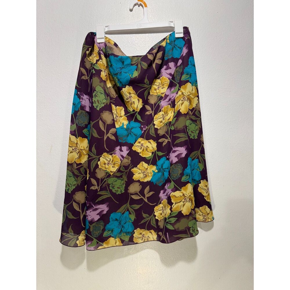 Bay Studio pull on skirt Y2K grunge midi colorful floral spring summer women 20W